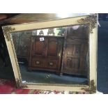 DECORATIVE GILT FRAMED RECTANGULAR MIRROR, 28'' X 23''