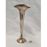 SILVER SPILL VASE 9'' TALL, B'HAM 1911 BY HM, 127g
