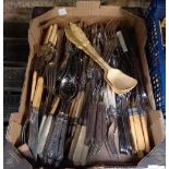 3 CARTONS OF MISC PLATED & BONE HANDLED CUTLERY