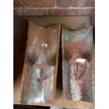 2 OUT DOOR CANDLE HOLDERS MADE FROM EARTHENWARE RIDGE TILES