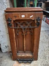 VICTORIAN GOTHIC PEW END WITH UMBRELLA STAND