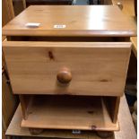 PINE BEDSIDE CABINET WITH DRAWER