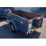 7 X 4 TRAILER WITH COVERS, WHEEL CLAMP,