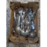 CARTON OF STAINLESS STEEL & NICKEL SCOOPS, LADLES,