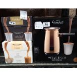 HOTEL CHOCOLAT VELVETISER WITH TWO BOXES OF COFFEE BAGS