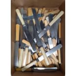 CARTON OF BONE HANDLED KNIVES