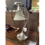 MODERN CHROME TABLE LAMP WITH GLASS SHADE