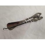 SILVER HANDLED BUTTON HOOK & SHOE HORN