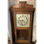 GLASS FRONTED STRIKING OAK WALL CLOCK