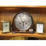 SMITH'S ENFIELD MANTLE CLOCK & 2 CARRIAGE CLOCKS