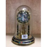 DECORATIVE TORSION CLOCK WITH GLASS DOME