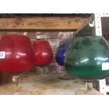 4 COLOURED BALLOON GLASSES