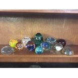 COLLECTION OF 12 VARIOUS DECORATIVE GLASS PAPERWEIGHTS