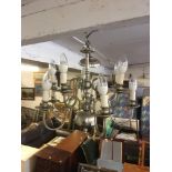 MODERN 8 BRANCH METAL CHANDELIER,