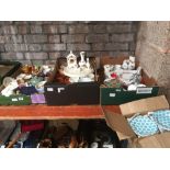 4 CARTONS OF MISC CHINAWARE INCL; MUGS, FIGURINES, COUNTRY ROSES & BRIC-A-BRAC