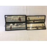 TWO PAIRS OF WATERCOLOURS, FIRST PAIR OF MARINE SCENES OF SAILINGS SHIPS AT SEA, THE SECOND,