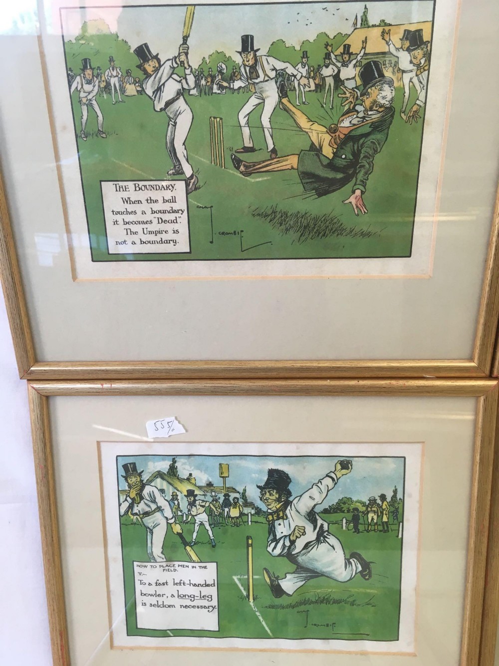 SET OF 6 COLOURED PRINTS ''THE RULES OF CRICKET'' BY CHARLES CROMBIE - Image 2 of 4