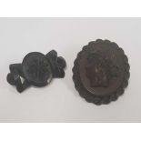 TWO VICTORIAN BROOCHES OF JET