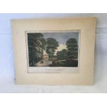 ANTIQUE COLOURED PRINT OF DULWICH COLLEGE, DRAWN, ENGRAVED & PUBLISHED BY WILLIAM ELLIS 1792,