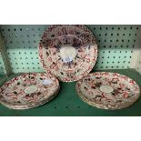 6 CHINA TEA PLATES & A SANDWICH PLATE A/F