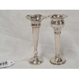 2 SILVER SPILL VASES, APPROX 4'' TALL, NOT A PAIR