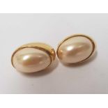 PAIR OF SILVER GILT & PEARL EAR CLIPS