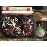 CARTON OF OLD TOYS INCL; PLASTIC SOLDIERS