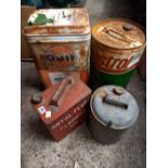 COLLECTION OF 4 OIL CANS INCL; CASTROL & GULF