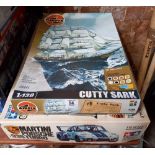 AIR FIX KIT OF THE CUTTY SARK & A MARTINI PORSCHE 95 TURBO, BOTH IN BOXES