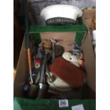 CARTON OF MISC ITEMS INCL; ROYAL NAVY CAP