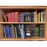 2 SHELVES OF MAINLY HARDBACK BOOKS ON HISTORY, ENCYCLOPEDIAS, BURKE'S PEERAGE, OPERA ETC