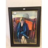 ROBIN PICKERING PORTRAIT OF A SEATED WOMAN IN PASTEL, 24.5'' X 17.5''