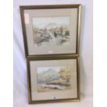 TWO WATERCOLOURS BY JOE EVERSOHN, VIEWS OF THE WESTERN CAPE AREA OF SOUTH AFRICA: WELLINGTON AND