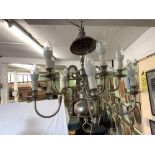 MODERN 8 BRANCH METAL CHANDELIER, MUST BE FITTED BY QUALIFIED ELECTRICIAN
