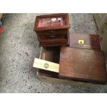 CARTON WITH WOODEN STORAGE BOXES & JEWELLERY CASKET