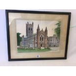 THOMAS MAIDMENT. [1871-1960] A VIEW OF BUCKFAST ABBEY. SIGNED WATERCOLOUR