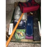 CARTON OF NEW ITEMS INCL; CAKE TRAYS, A WEEKEND WASH BAG WITH CONTENTS, MAPS & OTHER BOXED ITEMS