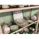 SHELF OF ROYAL WORCESTER TEA & DINNERWARE, CAKE PLATE & OTHER CHINA