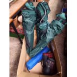 CARTON OF CAMPING EQUIPMENT INCL; FOLDING CHAIRS, WIND UP LIGHTING & GROUND BLANKET