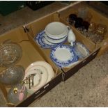 3 CRATES OF MIXED CHINA & GLASSWARE INCL; QTY OF DINNERWARE BY ASTA