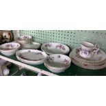 PART ROYAL ALBERT BONE CHINA DINNER SERVICES, APPROX 24 PIECES, LAVENDER ROSE DESIGN