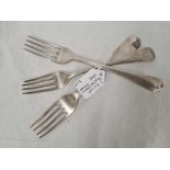 3 SILVER TABLE FORKS, VARIOUS MAKES