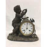 FRENCH CHERUB CLOCK MINUS PENDULUM & STRIKING BELL