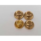 FOUR 9ct BUTTON STUDS, 2.3g