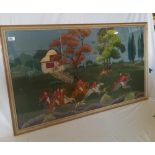 LARGE F/G EMBROIDERED PICTURE OF A HUNTING SCENE