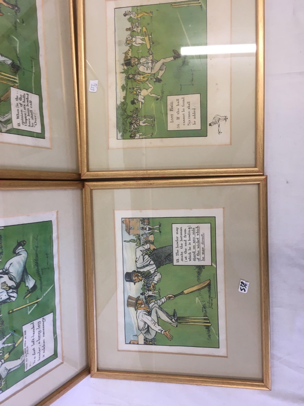 SET OF 6 COLOURED PRINTS ''THE RULES OF CRICKET'' BY CHARLES CROMBIE - Image 4 of 4