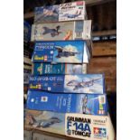 6 REVELL BOXED AEROPLANE'S F16, BLACK PANTHER, PHANTOM'S, BELIEVED TO BE CORRECT