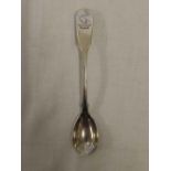 A GEORGIAN SILVER CRESTED EGG SPOON 1931 BY W.T