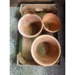 2 CARTONS OF EARTHENWARE FLOWER POTS