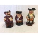 3 ROYAL DOULTON CHARACTER JUGS, FALSTAF,